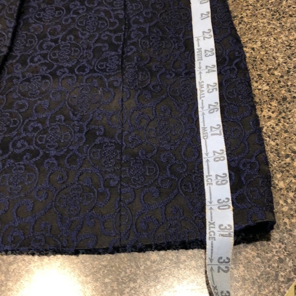 Vintage Rickie Freeman Skirt Suit Long Blazer Blue Black Frog Buttons Sequins 10 - Picture 8 of 12